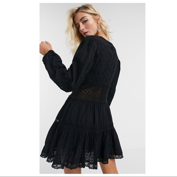 FREE PEOPLE BOHO LONG SLEEVES MINI DRESS A3C - Picture 3 of 16